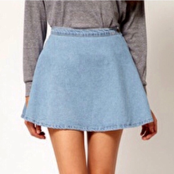 Zara Basic - Dark Denim Circle Skirt - Picture 2 of 4